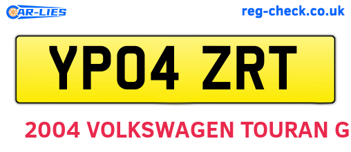 YP04ZRT are the vehicle registration plates.