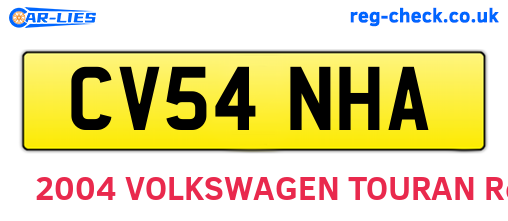 CV54NHA are the vehicle registration plates.