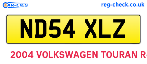 ND54XLZ are the vehicle registration plates.