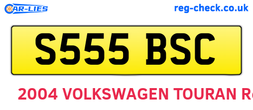 S555BSC are the vehicle registration plates.