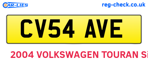 CV54AVE are the vehicle registration plates.