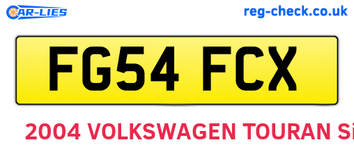 FG54FCX are the vehicle registration plates.