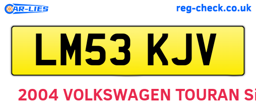 LM53KJV are the vehicle registration plates.
