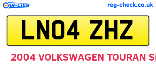 LN04ZHZ are the vehicle registration plates.