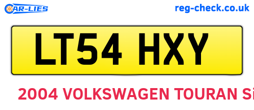 LT54HXY are the vehicle registration plates.