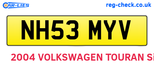 NH53MYV are the vehicle registration plates.