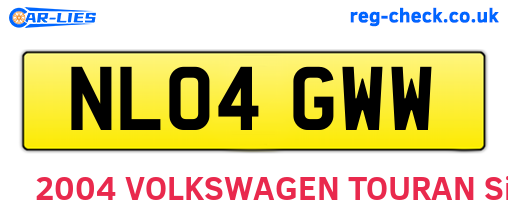 NL04GWW are the vehicle registration plates.