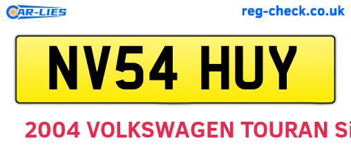 NV54HUY are the vehicle registration plates.
