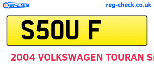 S5OUF are the vehicle registration plates.