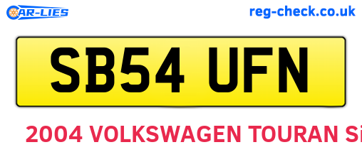 SB54UFN are the vehicle registration plates.