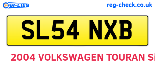 SL54NXB are the vehicle registration plates.