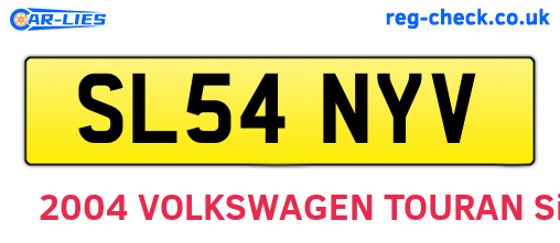 SL54NYV are the vehicle registration plates.