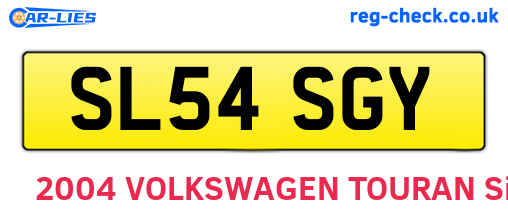 SL54SGY are the vehicle registration plates.