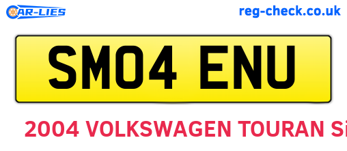 SM04ENU are the vehicle registration plates.