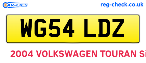 WG54LDZ are the vehicle registration plates.