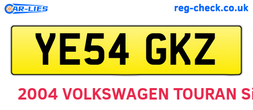YE54GKZ are the vehicle registration plates.