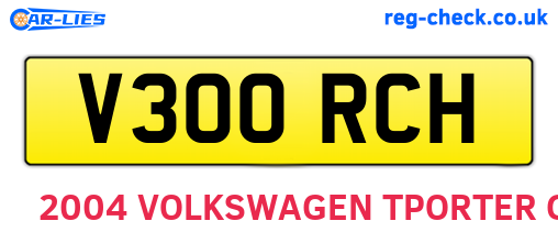 V300RCH are the vehicle registration plates.