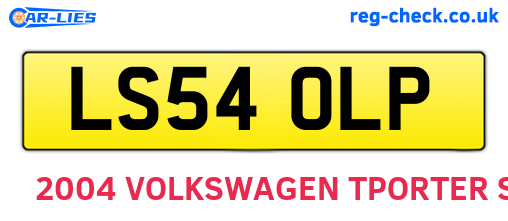 LS54OLP are the vehicle registration plates.