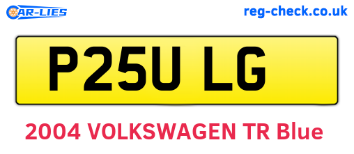 P25ULG are the vehicle registration plates.