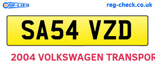 SA54VZD are the vehicle registration plates.