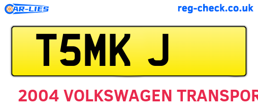 T5MKJ are the vehicle registration plates.