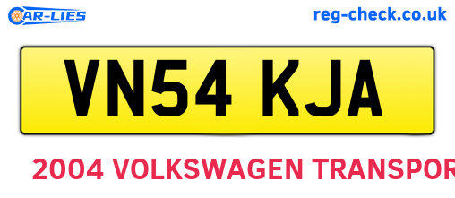 VN54KJA are the vehicle registration plates.