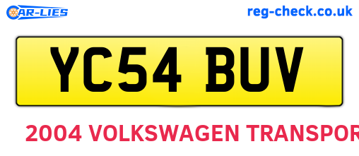 YC54BUV are the vehicle registration plates.