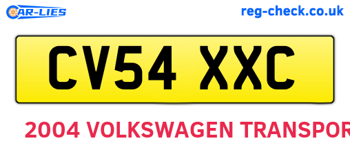 CV54XXC are the vehicle registration plates.