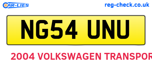 NG54UNU are the vehicle registration plates.