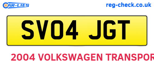 SV04JGT are the vehicle registration plates.