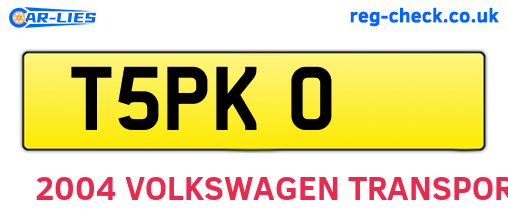 T5PKO are the vehicle registration plates.