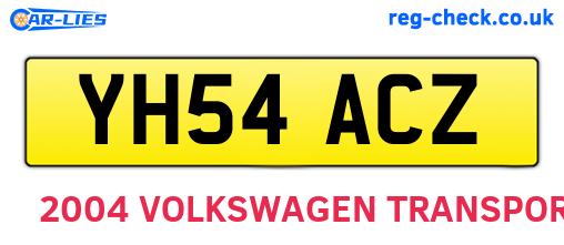 YH54ACZ are the vehicle registration plates.