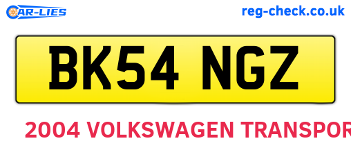 BK54NGZ are the vehicle registration plates.