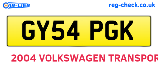 GY54PGK are the vehicle registration plates.