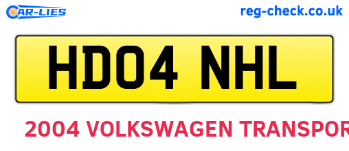 HD04NHL are the vehicle registration plates.