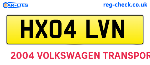 HX04LVN are the vehicle registration plates.