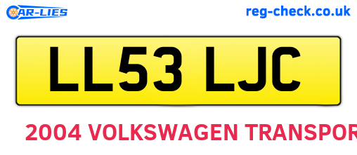 LL53LJC are the vehicle registration plates.