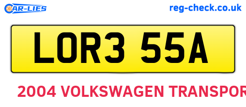 LOR355A are the vehicle registration plates.
