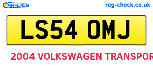 LS54OMJ are the vehicle registration plates.