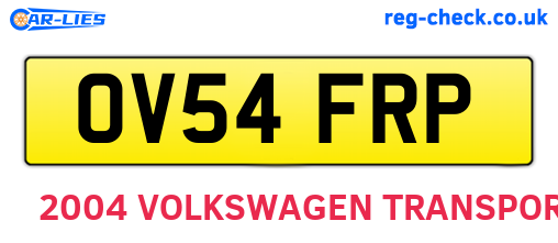 OV54FRP are the vehicle registration plates.