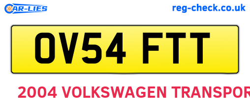 OV54FTT are the vehicle registration plates.