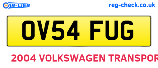 OV54FUG are the vehicle registration plates.