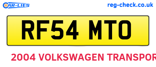 RF54MTO are the vehicle registration plates.