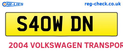 S40WDN are the vehicle registration plates.
