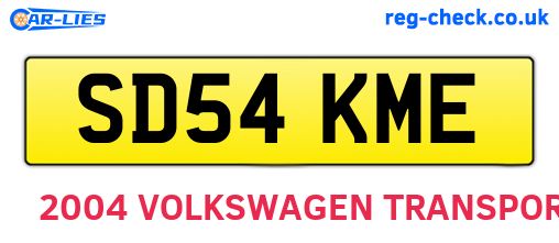SD54KME are the vehicle registration plates.