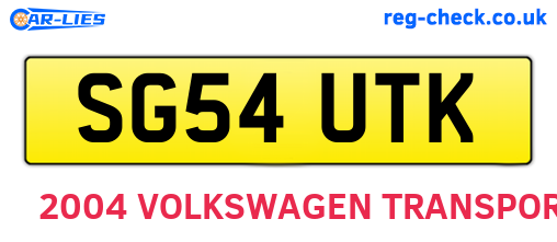 SG54UTK are the vehicle registration plates.