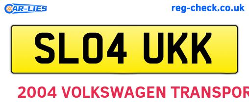 SL04UKK are the vehicle registration plates.