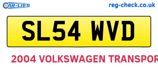 SL54WVD are the vehicle registration plates.
