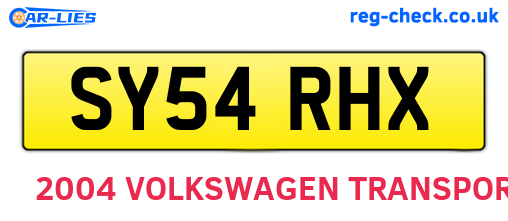 SY54RHX are the vehicle registration plates.