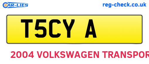 T5CYA are the vehicle registration plates.